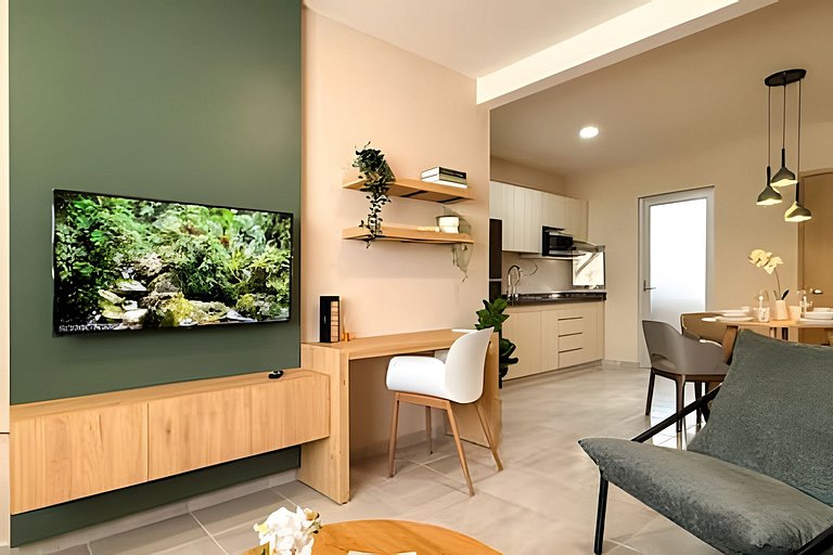 Departamento cálido y moderno
